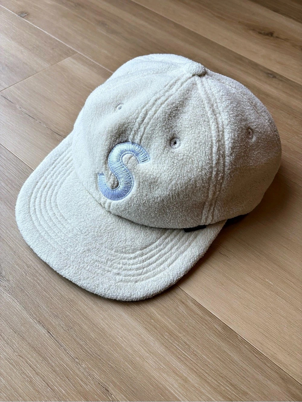 Supreme Polartec S Logo 5-Panel Hat Cream